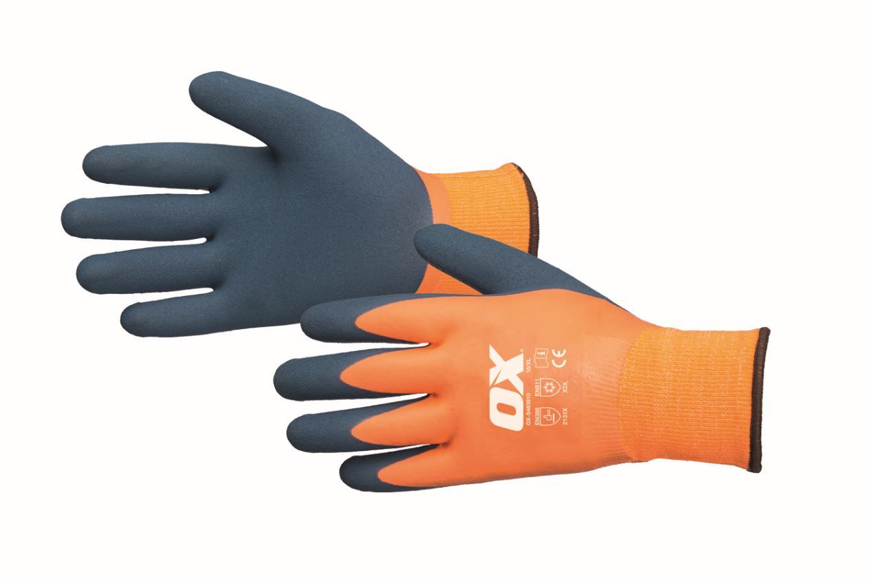 OX Safety Thermal Grip Waterproof Gloves Size 10 XL (Extra Large)